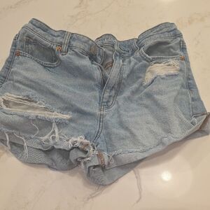 AE Denim Blue Distressed Women Shorts